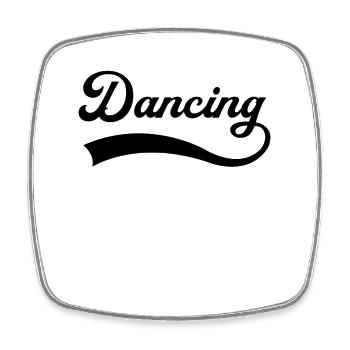 Dancing lettering - Square fridge magnet - white - Front