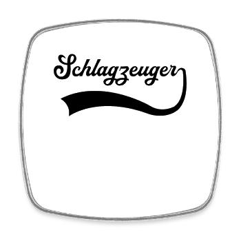 Schlagzeuger Schriftzug - Viereckiger Kühlschrankmagnet - Weiß - Vorne