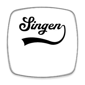Singen Schriftzug - Viereckiger Kühlschrankmagnet - Weiß - Vorne