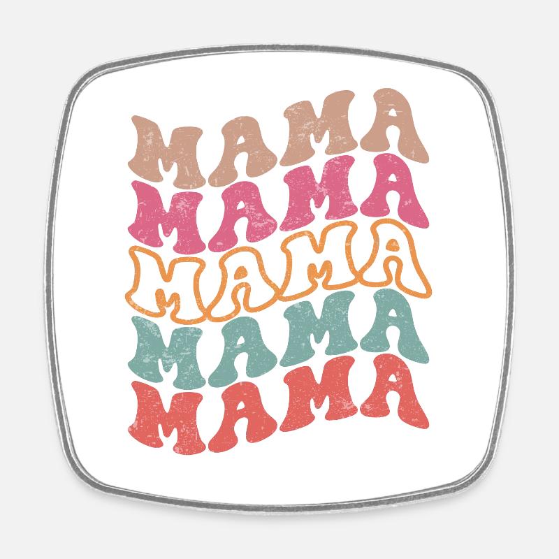 Retro Groovy Mama Zum Muttertag - Viereckiger Kühlschrankmagnet - Weiß