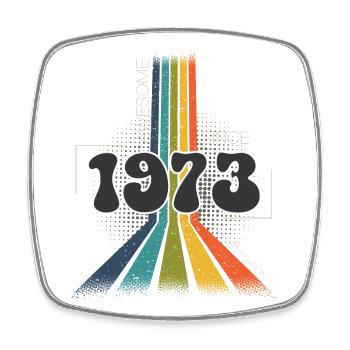1973 Anniversaire de naissance Groovy Vintage Retro - Magnet carré - blanc - Devant