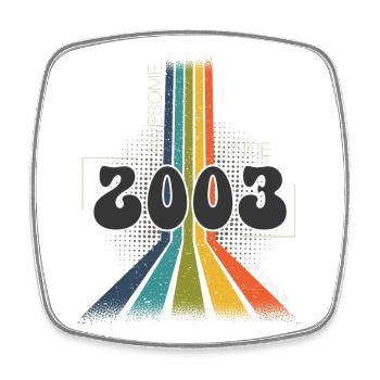 2003 Vintage Anniversaire Groovy Vintage Rétro - Magnet carré - blanc - Devant