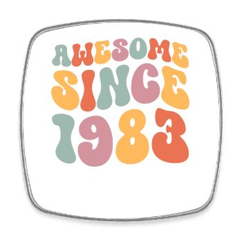 1983 Vintage Anniversaire Groovy Vintage Rétro - Magnet carré - blanc - Devant