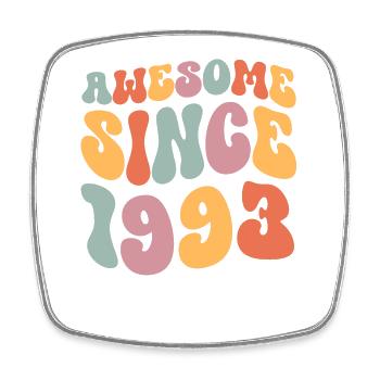 1993 Anniversaire né Groovy Vintage Retro - Magnet carré - blanc - Devant