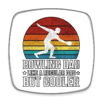 Bowling Dad wie ein normaler Bowling Vatertag - Viereckiger Kühlschrankmagnet - Weiß - Vorne