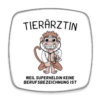 Tierarzt Geschenk mit Spruch - Viereckiger Kühlschrankmagnet - Weiß - Vorne