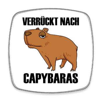 Capybara Wasserschwein Geschenk - Viereckiger Kühlschrankmagnet - Weiß - Vorne