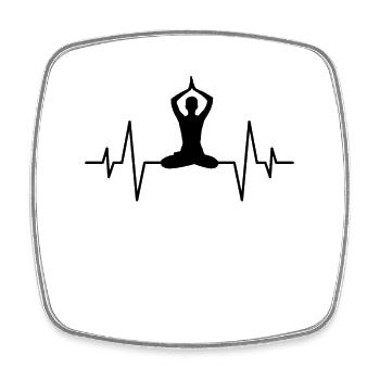 Yoga Méditation Battement de cœur - Magnet carré - blanc - Devant