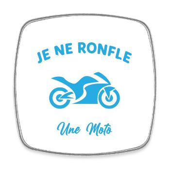 Je Ne Ronfle Pas Je Rêve Que Je Suis Une Moto - Magnet carré - blanc - Devant