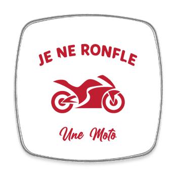 Je Ne Ronfle Pas Je Rêve Que Je Suis Une Moto - Magnet carré - blanc - Devant
