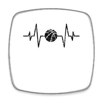 Battement de cœur de basketball - Magnet carré - blanc - Devant