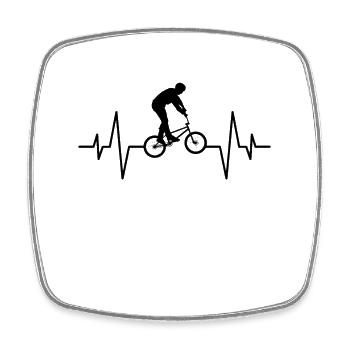 Bmx Herzschlag - Viereckiger Kühlschrankmagnet - Weiß - Vorne