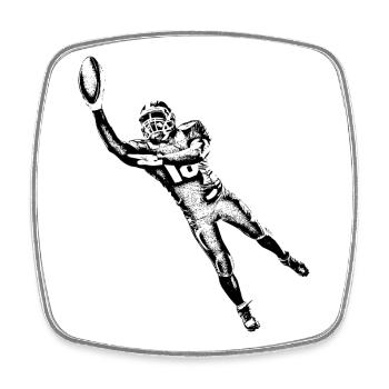 American Football Spieler - Viereckiger Kühlschrankmagnet - Weiß - Vorne