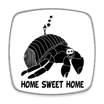 New house (black) - Square fridge magnet - white - Front