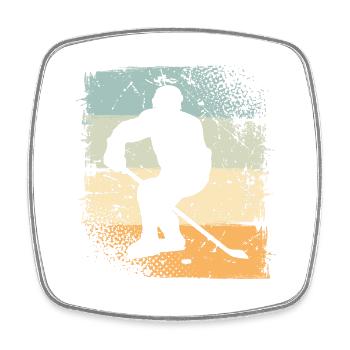 Hockey sur glace - Magnet carré - blanc - Devant