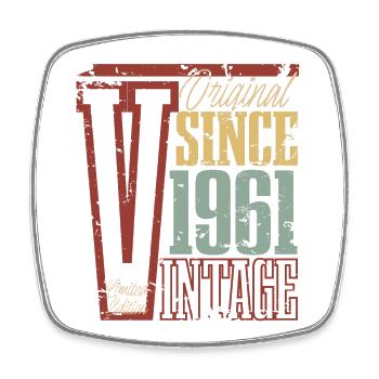 1961 Birthday Year of birth Year of construction Vintage Retro - Square fridge magnet - white - Front
