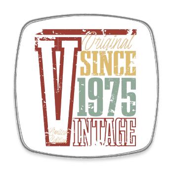 1975 Birthday Year of birth Year of construction Vintage Retro - Square fridge magnet - white - Front