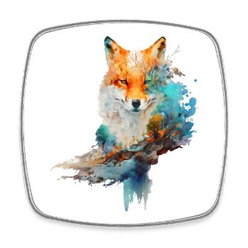 Design Fuchs fait d’aquarelles - Magnet carré - blanc - Devant
