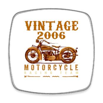 Les légendes sont nées en 2006 et conduisent des motos - Magnet carré - blanc - Devant