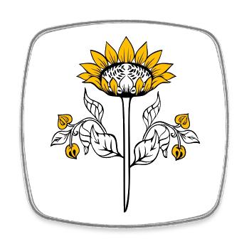 Sunflower, Sunflower - Square fridge magnet - white - Front