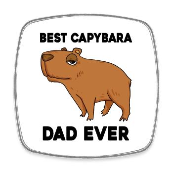 Capybara Father Capybara - Square fridge magnet - white - Front