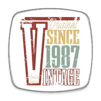 1987 Geburtstag Geburtsjahr Baujahr Vintage Retro - Viereckiger Kühlschrankmagnet - Weiß - Vorne