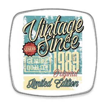 1989 Anniversaire vintage vintage rétro legend - Magnet carré - blanc - Devant