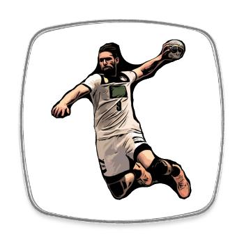 Handballer Handball Sport - Viereckiger Kühlschrankmagnet - Weiß - Vorne