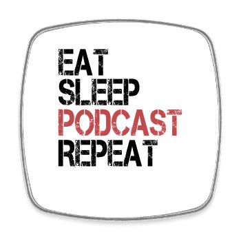 Food Sleep Podcast - Magnet carré - blanc - Devant