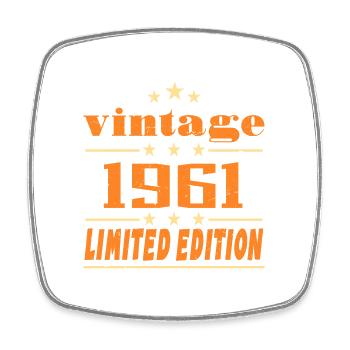 1961 Vintage Retro Birthday Bday Gift 1961 - Square fridge magnet - white - Front
