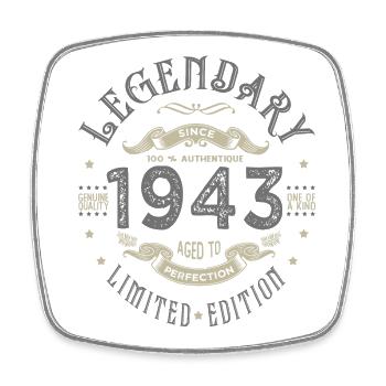 1943 Anniversaire legendary since 1943 - Magnet carré - blanc - Devant