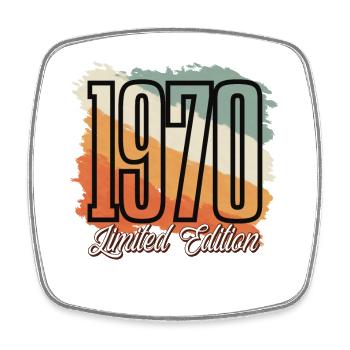 1970 Year of birth Birthday Year of construction Vintage Retro - Square fridge magnet - white - Front