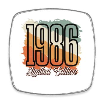 1986 Année de naissance Anniversaire Année de construction Vintage Rétro - Magnet carré - blanc - Devant