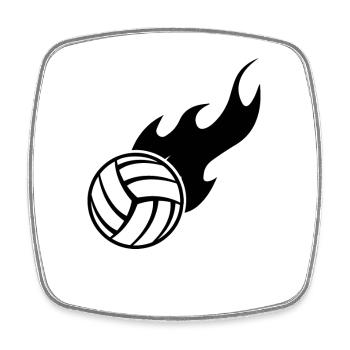Volley-ball - Magnet carré - blanc - Devant