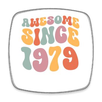 1979 Anniversaire de naissance Groovy Vintage Retro - Magnet carré - blanc - Devant