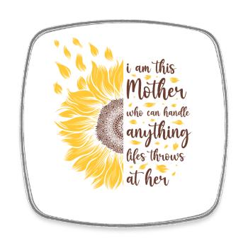 I Am This Mother Motivational Sunflower Geschenk - Viereckiger Kühlschrankmagnet - Weiß - Vorne