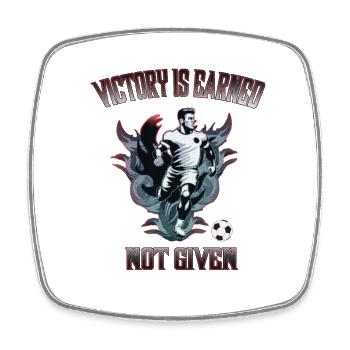 Football Football player with ball - Square fridge magnet - white - Front