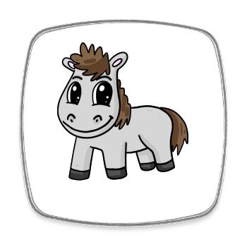 Horse - Square fridge magnet - white - Front