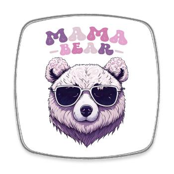 Mama Bear Sonnenbrille Kirschblüten Muttertag - Viereckiger Kühlschrankmagnet - Weiß - Vorne