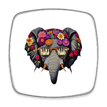 Mamafant Sonnenbrille Mama Elefant Muttertag Blume - Viereckiger Kühlschrankmagnet - Weiß - Vorne
