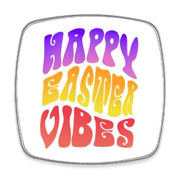 Happy Easter Vibes Frohes Osterfest - Square fridge magnet - white - Front
