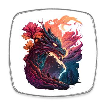 Asian dragon - Square fridge magnet - white - Front