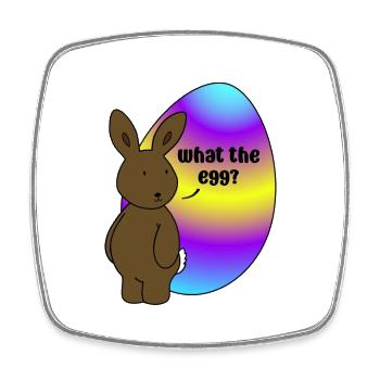Happy Easter - Easter Bunny with Easter Egg - Square fridge magnet - white - Front