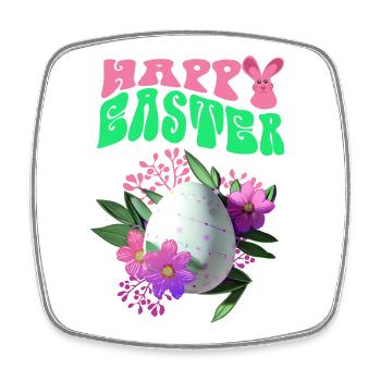 Frohe Ostern Osterei Blumenkunst - Viereckiger Kühlschrankmagnet - Weiß - Vorne