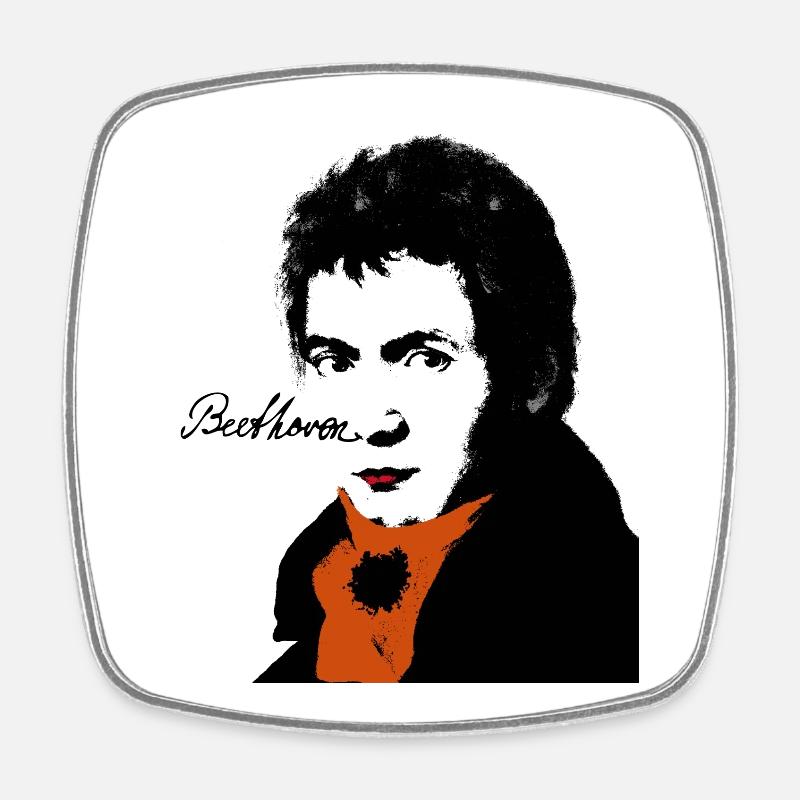 Beethoven - Viereckiger Kühlschrankmagnet - Weiß