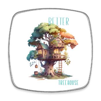 Treehouse builder - play house - Square fridge magnet - white - Front