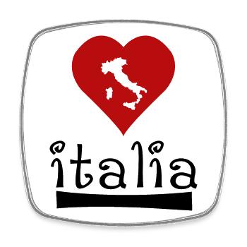 Italia - Square fridge magnet - white - Front