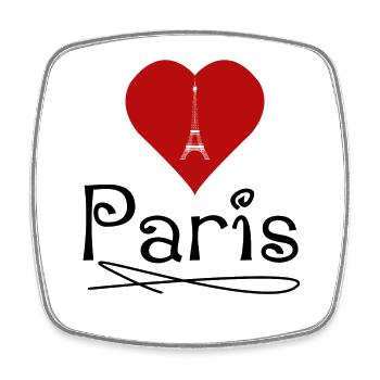 Ich liebe Paris - Viereckiger Kühlschrankmagnet - Weiß - Vorne