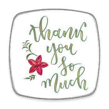 thank you so much - Viereckiger Kühlschrankmagnet - Weiß - Vorne