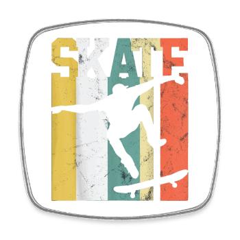 Skate Skateboarder Cadeau Skateboard Rétro - Magnet carré - blanc - Devant